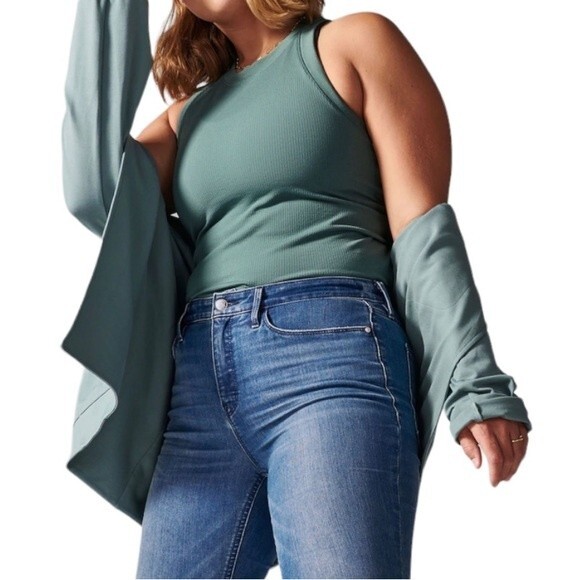 NWT Athleta Eastbound Blazer Minimalist Gray Sage Green Jacket Women’s Size18 - Picture 16 of 16